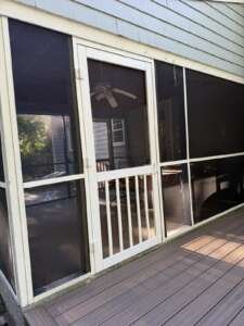 acton-ma-new-screen-door-opening-onto-deck New screen door opening from screened porch onto the deck, Acton MA