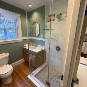 New Walk-In Shower in a First Floor Bathroom, Needham, MA