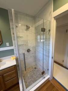 needham-walk-in-shower-marble-look-tile-walls Marble-look tile shower walls, Needham MA